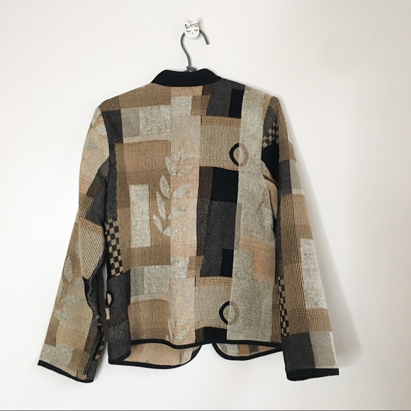 Vintage Full Zip Carpet Jacket Tan Size Medium - Picture 3 of 7